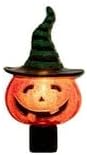 Novelty Lights LED Pumpkin in Witch Hat Halloween Plug in Night Light