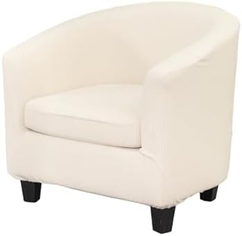 NILUOH 2 Piece Tub Chair Covers with Cushion Cover Soft Stretch Club Chair Slipcover Furniture Protector with Elastic Bottom Spandex Couch Covers for Bar Counter Living Room