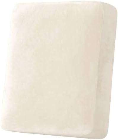 H.VERSAILTEX Velvet Stretch Couch Cushion Cover Plush Cushion Slipcover for Chair Cushion Furniture Protector Seat Cushion Sofa Cover (1 Piece Armchair Cushion Covers, Butter Cream)