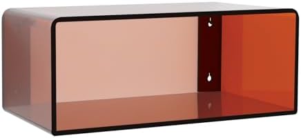Acrylic Wall-Mounted Nightstand Floating Wall Nightstand Bedside Table Floating Side Table Wall Mounted Clear Shelf for Bedroom Bathroom (Brown)