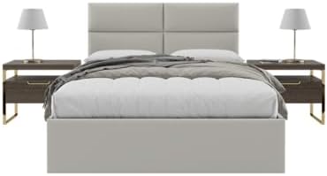 Vänt Wall Mounted Headboard Panels, Queen/Full, Zigrino Leather Oyster
