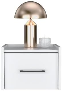 DEPOT E-SHOP 59" Yorktown Floating Nightstand, Space-Saving Design with Handy Drawer and Surface, White – Bedside Nightstand with Storage for Bedroom Beside Tables & Small Spaces