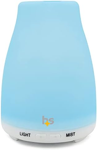 HealthSmart Essential Oil Diffuser, Cool Mist Humidifier and Aromatherapy Diffuser with 150ML Tank Ideal for Small Rooms, Adjustable Timer and Mist Mode, White