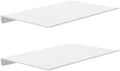 MKO 8" Small Floating Shelves for Wall, Metal Wall Mounted Shelf for Bathroom, Bedroom, Living Room, Kitchen, Little Hanging Shelves for Books/Storage/Room Decor 2 Packs, White