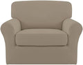 Easy-Going 2 Pieces Stretch Sofa Slipcover for Armchair Washable