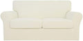 Easy-Going 3 Pieces Stretch Loveseat Couch Cover for 2 Cushion Washable