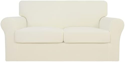 Easy-Going 3 Pieces Stretch Loveseat Couch Cover for 2 Cushion Washable