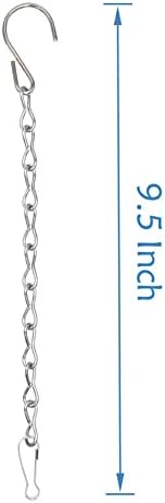 YINGFENG 10 Pack 9.5 Inch Silver Hanging Chains for Hanging Bird Feeders, Bird Houses, Planters, Baskets, Birdbaths, Lanterns, Wind Chimes, Billboards, Signs and Ornaments