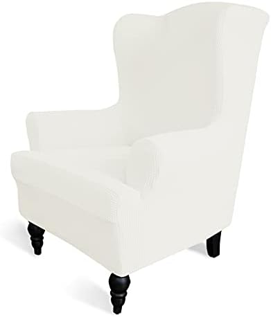 Easy-Going Stretch Wingback Chair Sofa Slipcover Cream
