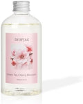 Green Tea Cherry Blossom Diffuser with 20 Black Fiber Sticks, 6.7 oz Diffusers for Home Essentials Bathroom,Last up to 60 Days（200ml