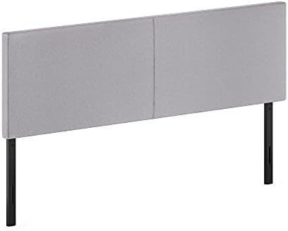 Furinno Roanne Headboard King Size, Plain Upholstered Wooden Head Board, Bed Frame Mount, Easy Assembly, for Bedroom, Dorm, Light Grey