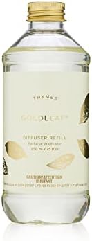 Thymes Reed Diffuser Oil Refill – Fragrance Oil for Diffuser Refill – Flameless Home Fragrance Products – Home Luxury Scents with Notes of Jasmine, Rose, Hyacinth, & Oak Moss (Goldleaf, 7.75 fl oz)