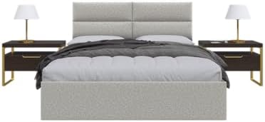 Vänt Wall Mounted Headboard Panels, Queen/Full, Faux Merino Wool Grey