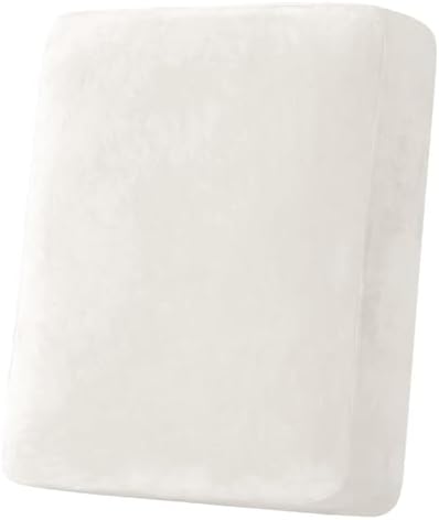 H.VERSAILTEX Velvet Stretch Couch Cushion Cover Plush Cushion Slipcover for Chair Cushion Furniture Protector Seat Cushion Sofa Cover (1 Piece Armchair Cushion Covers, Porcelain White)