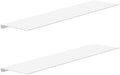 MKO 20" Floating Shelves for Wall, Long Metal Wall Mounted Shelf for Bathroom, Bedroom, Living Room, Kitchen, Display Hanging Shelves for Books/Storage/Room Decor 2 Packs, White