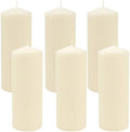 Stonebriar 80 Hour Long Burning Unscented Pillar Candles, 3x8, Ivory, 6 count