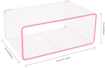 Acrylic Wall-Mounted Nightstand Floating Wall Nightstand Bedside Table Floating Side Table Wall Mounted Clear Shelf for Bedroom Bathroom (Pink)