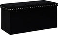 B FSOBEIIALEO Storage Ottoman Bench, 30" Velvet Ottoman With Storage, Black