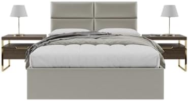 Vänt Wall Mounted Headboard Panels, Queen/Full, Metallic Neutral Champagne