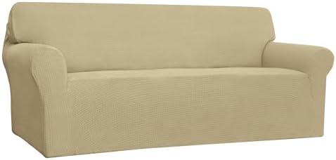 Easy-Going Stretch 4 Seater Oversized Sofa Couch Cover Beige
