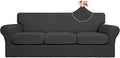 Easy-Going 4 Pieces Stretch Sofa Cover for 3 Cushion Couch Washable