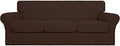 Easy-Going 4 Pieces Stretch Sofa Cover for 3 Cushion Couch Washable
