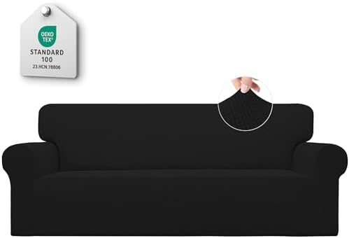 Easy-Going Stretch Halloween Couch Covers for Sofa Washable Large Black