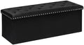B FSOBEIIALEO Storage Ottoman Bench, 43" Velvet Ottoman With Storage, Black