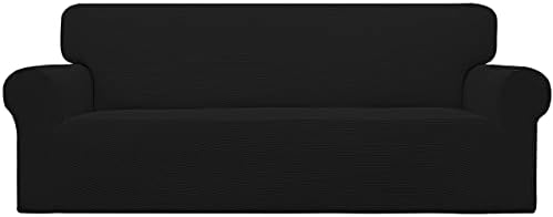 Easy-Going Stretch Oversized Sofa Couch Slipcover Washable Black