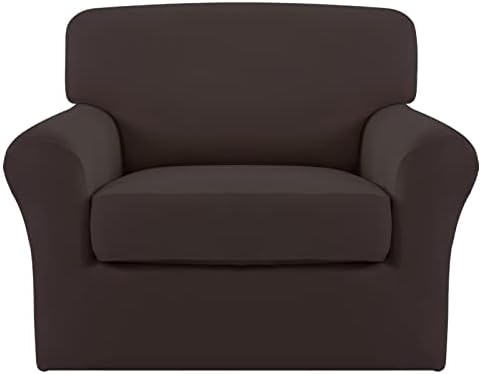 Easy-Going 2 Pieces Stretch Sofa Slipcover for Armchair Washable