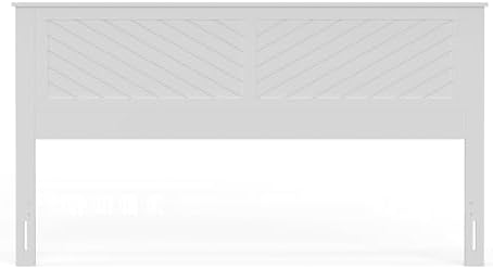 ComfIQ Serene Wood Panel Headboard with Chevron Scoring, King, White
