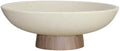 LIN CHUAN Modern Resin Pedestal Bowl – Large Fruit Bowl for Kitchen Counter, Catch All Bowl for Entryway Table, Stylish Key Bowl & Dining Centerpiece, Brown