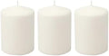 Stonebriar 3 Pack Tall 3 x 4 Inch 35 Hour Long Burning Unscented White Wax Pillar Candles
