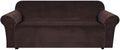 H.VERSAILTEX Stretch Velvet Sofa Covers for 3 Cushion Couch Covers Furniture Protector Soft with Non Slip Elastic Bottom, Crafted from Thick Comfy Rich Velour (Large Sofa 90"-97", Chocolate)