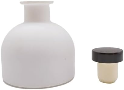 2PCS Perfume Reed Diffuser Bottle,Empty Glass Container 100ml Fragrance Accessories use with Black Sticks for DIY Replacement (Matte White)