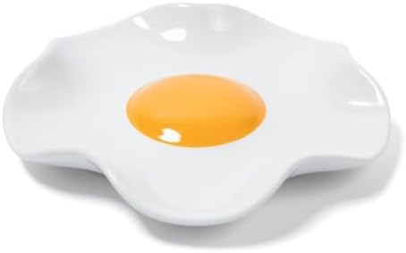 Fried Egg Ceramic Spoon Rest for stove top and kitchen counter | Large and Dishwasher-Safe Sponge holder | Home & kitchen decor | Kitchen Gifts for women | House warming gifts new home