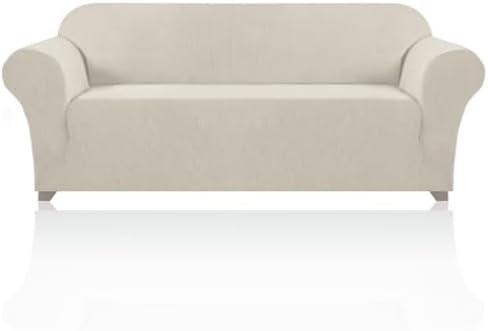 PrinceDeco Stretch Sofa Cover Slipcover 1-Piece, Spandex Jacquard Fabric Universal Couch Cover for 3 Cushion, Washable Non Slip Sofa Cover, Pet Friendly (Large Sofa 90"-100",Island Fossi)