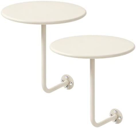 2 PS Wall Mounted Side Table Round Floating Nightstand L-Bracket Bar Table
