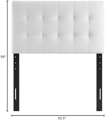 Modway Lily Biscuit Tufted Twin Performance Velvet Headboard, White