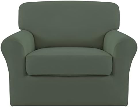 Easy-Going 2 Pieces Stretch Sofa Slipcover for Armchair Washable