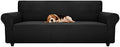 ZNSAYOTX Stretch Oversized Couch Cover Universal Sofa Covers for Living Room Dogs Pet Furniture Protector Spandex Extra Large Sofa Slipcovers with Anti Slip Foam Sticks (Black, XL Sofa)