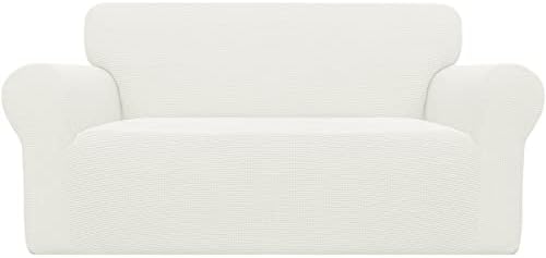 Easy-Going Stretch Loveseat Couch Covers Washable Cream