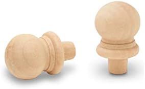 Small Wood Finials with Tenon, 7/8 inch, Pack of 100 Wooden Finials for Crafting, DIY Dcor, and Wooden Finial Crafts, by Woodpeckers