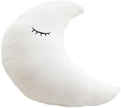 Star Pillow Moon Cloud Fresh Room Decoration Home Cushion Bed Pillow (Moon 20.8 * 11.8inch/53 * 30cm, White)
