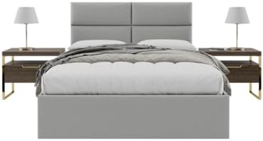 Vänt Wall Mounted Headboard Panels, Queen/Full, Vintage Leather Light Grey