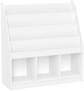 RiverRidge Kids 4 shelves Three Cubbies Bookrack, White (02-251), 11.81"D x 35"W x 36"H