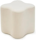 Flower-Shaped Ottoman Foot Stool, 15.7" Velvet Accent Ottoman