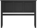 Wood Queen Size Headboard Only with Farmhouse Style, Wall-Mounted , Black