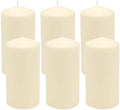 Stonebriar Unscented Pillar Candles – 65 Hour Burn Time, Long-Lasting Wax Candles for Weddings, Holidays, Home Décor & Special Events, Pack of 6, Ivory, 3" x 6"