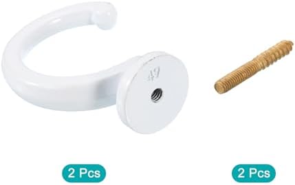 uxcell 2Pcs Curtain Holdback, Aluminum Alloy Wall Mounted Curtain Holders Drapery Tieback Hooks for Living Room Bedroom Office (White)